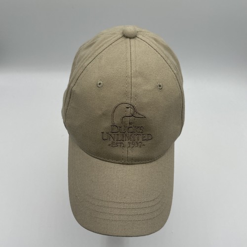 Ducks Unlimited 1937 Strapback Beige Hat Cap Khaki Tan Hat Embroidered - Picture 9 of 15