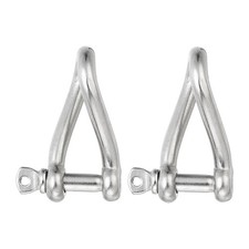 5/32" 4mm Stainless Steel Twist Shackle, 2 Pack Mini Hook Screw Pin Shackles