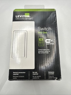 Leviton D215S-R02-1RW Decora Smart Gen. 2 Wi-Fi Switch - White New