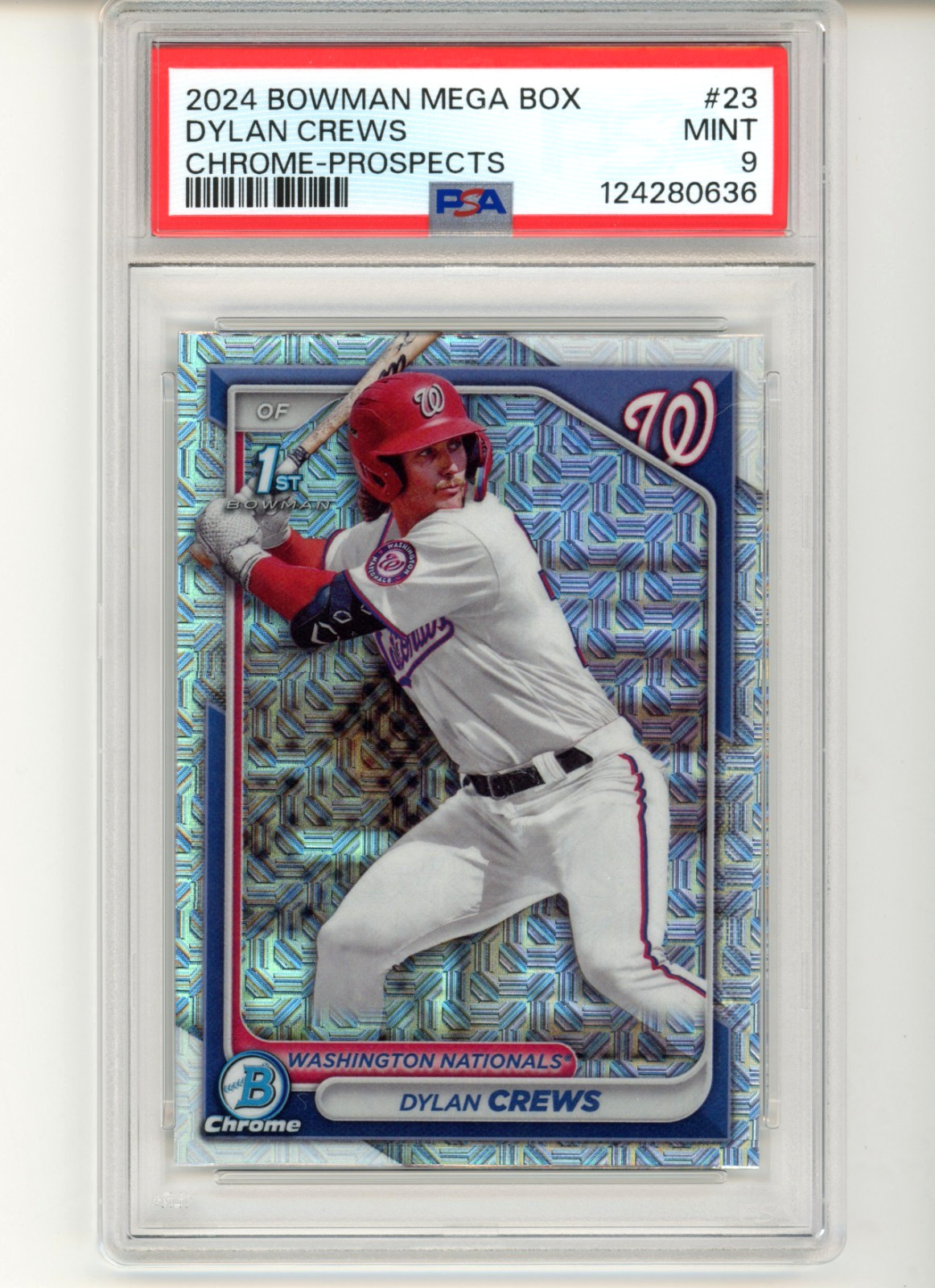 2024 Bowman Mega Box Mojo Refractor Dylan Crews 1st Chrome Prospects BCP23 PSA 9