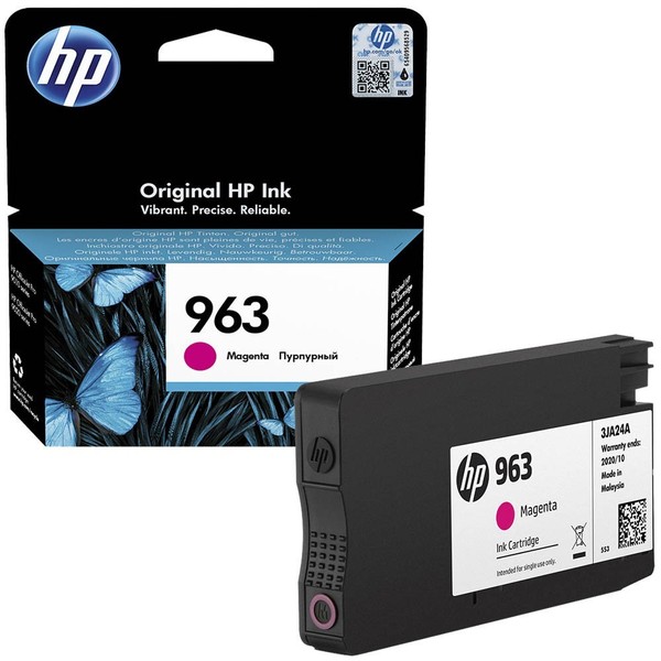 Original Tintenpatrone Hp 963 Magenta FüR Officejet Pro 9020 9022 E 9023 9025 E-image