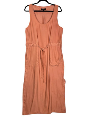 Banana Republic Utility Sunkissed Pink Maxi Dress Womens 14 Side Slits Lagenlook