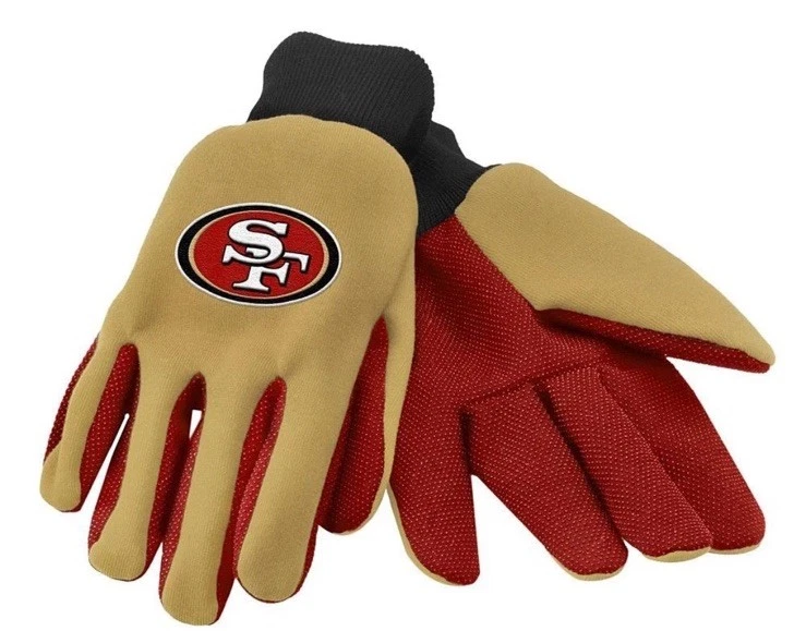 NEW San Francisco 49ers Beige/Red Team Logo Licensed NFL Sport Utility Gloves