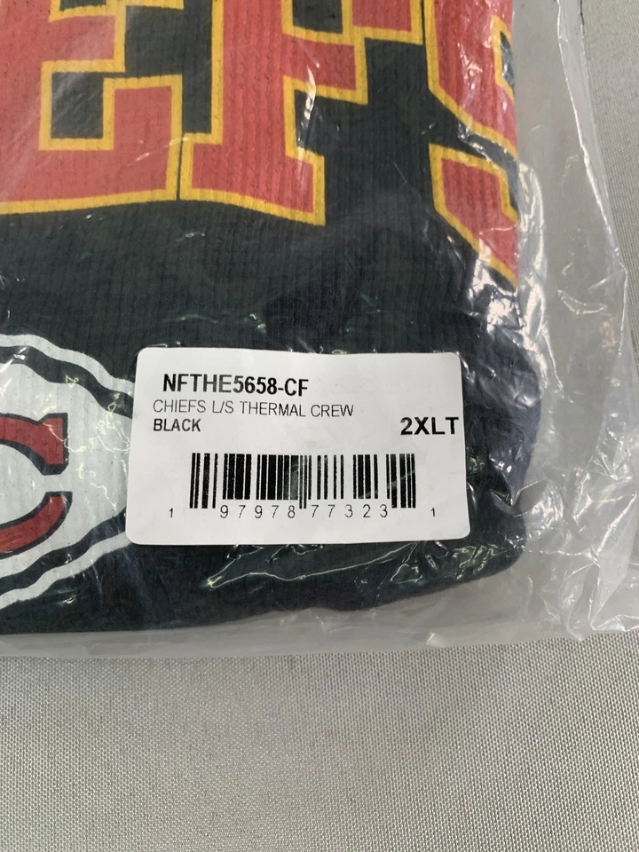 Camiseta de los Kansas City Chiefs para Hombres 2XLT Alta Negra NFL Fútbol Térmica Manga Larga Foto 2 de 4