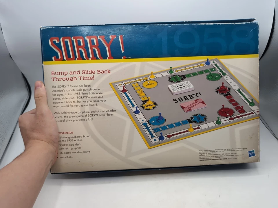 Hasbro Sorry Retro Serie Board Game Complete in Box - Image 2 of 4