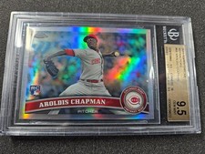 🌟 2011 Topps Chrome Aroldis Chapman RC Refractor BGS 9.5 TRUE GEM+ RED SOX
