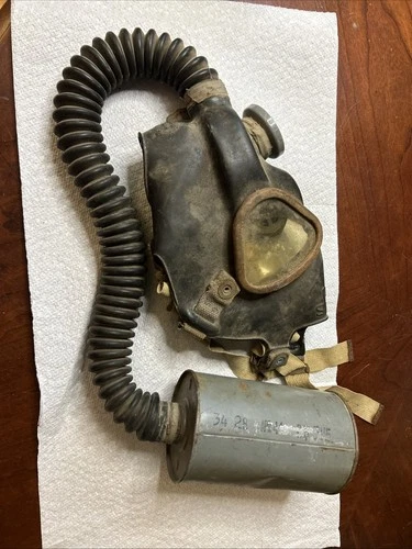 WW2 US Army Military Gas Mask with Canister See Photos 1944 War Military USA