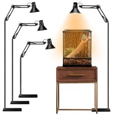 Reptile Heat lamp Light Fixture with Lamp Stand Height Range from 15.7inch to