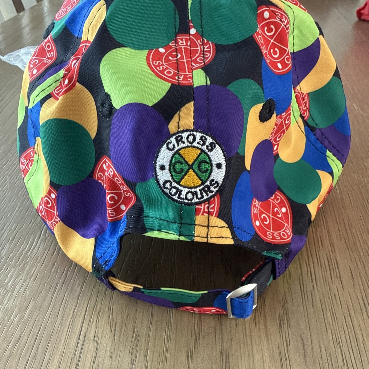 Cross Colours Polka Dot Hat Vintage New Black Yellow Purple 
