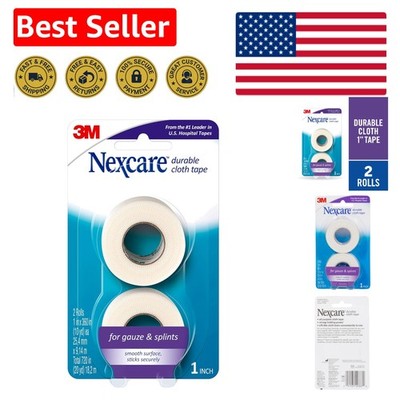 Super Strong 1-In x 10-Yards Cloth Medical Tape - 2 Rolls for Ultimate Support