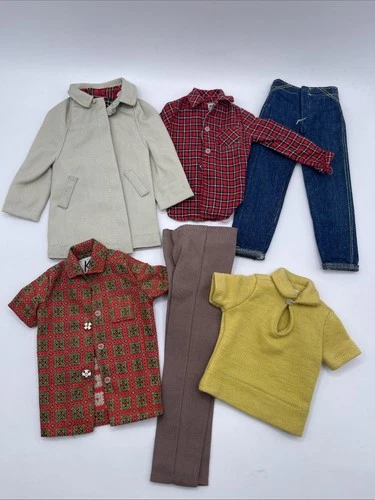 LOT VTG 1960’s KEN Mattel Clothing Polo Hunting Shirt Jeans Slacks #988 Coat