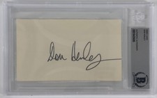 Don Henley The Eagles Authentic Signed 3x5 Index Card Autographed BAS Slabbed