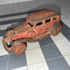 1930's Ac Williams Take Apart Cast Iron Sedan 4.5" Red Rare