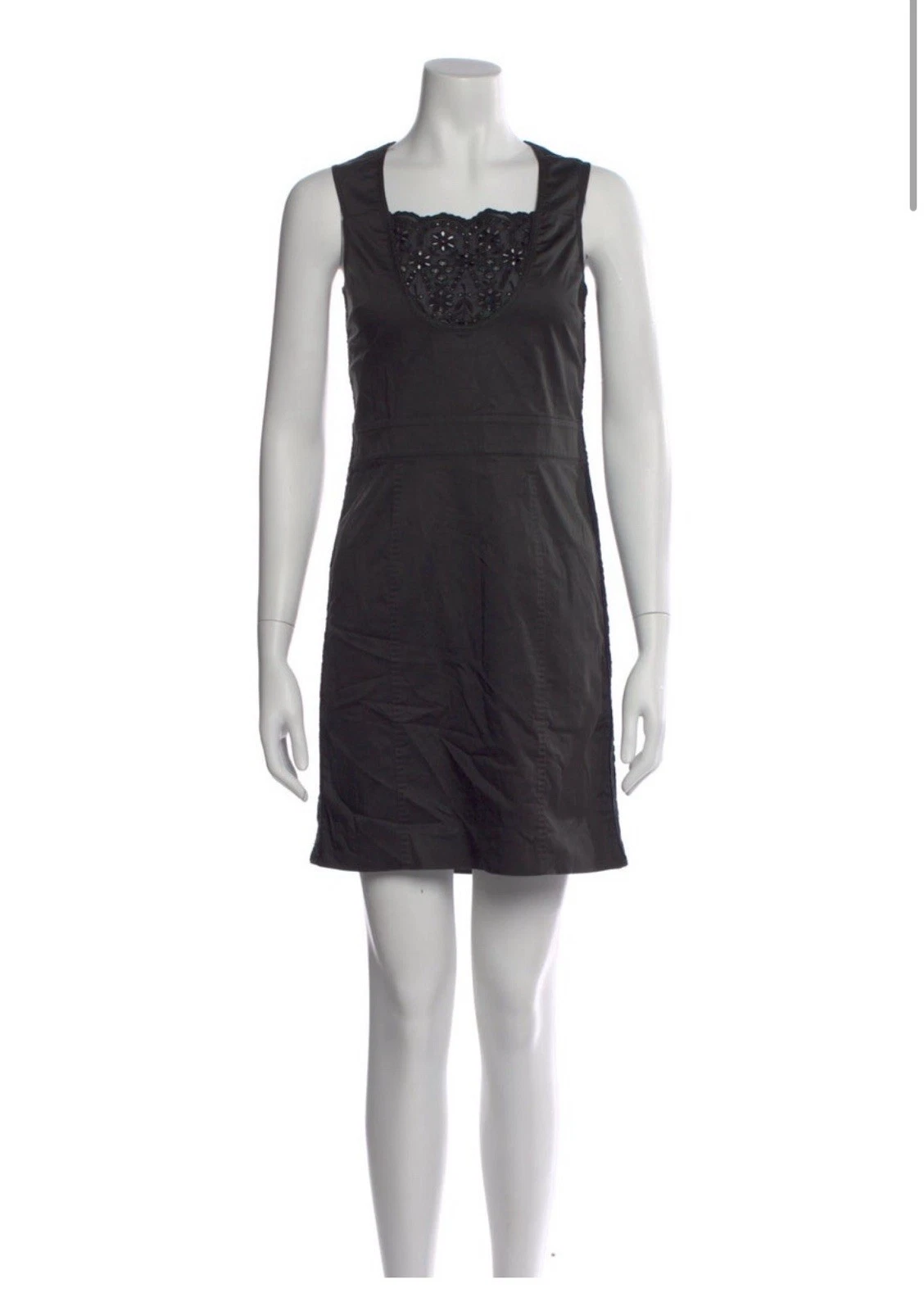 Gucci — Gucci Authentic Vintage Eyelet Lace Tank Mini Dress Solid Black Small