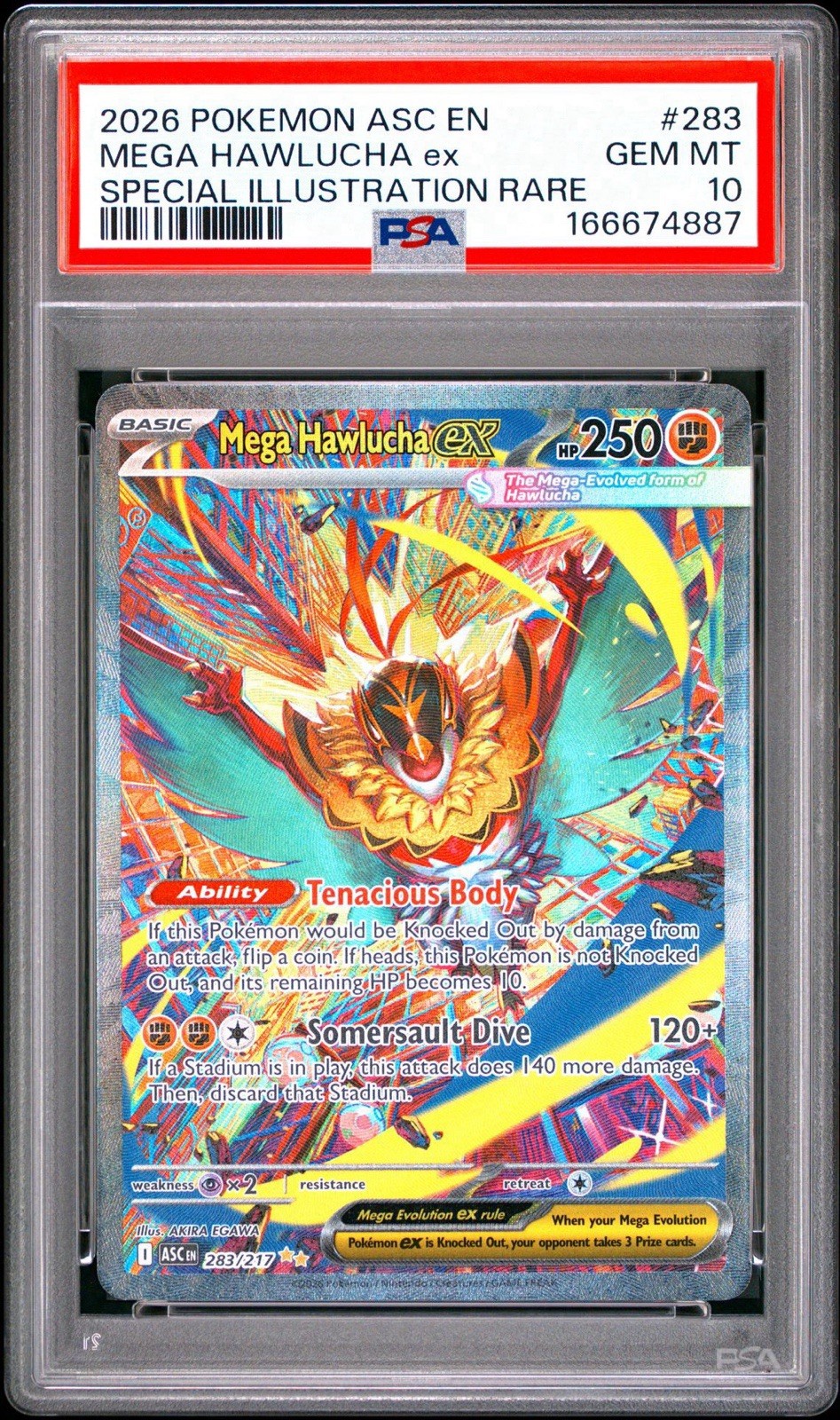 PSA 10 Mega Hawlucha ex SIR 283/217 Ascended Heroes Pokemon GEM MINT