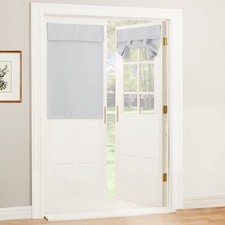 RYB HOME White Blackout Door Curtains 26x40" - Thermal, Privacy, French Door