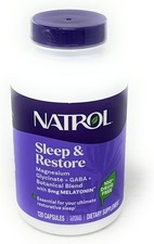 Natrol Sleep & Restore Capsules - 120 Count - Melatonin 5mg with GABA