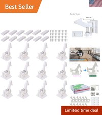 Child Safety Locks for Cabinets Drawers - 12 Pack, Reusable Adhesive Design