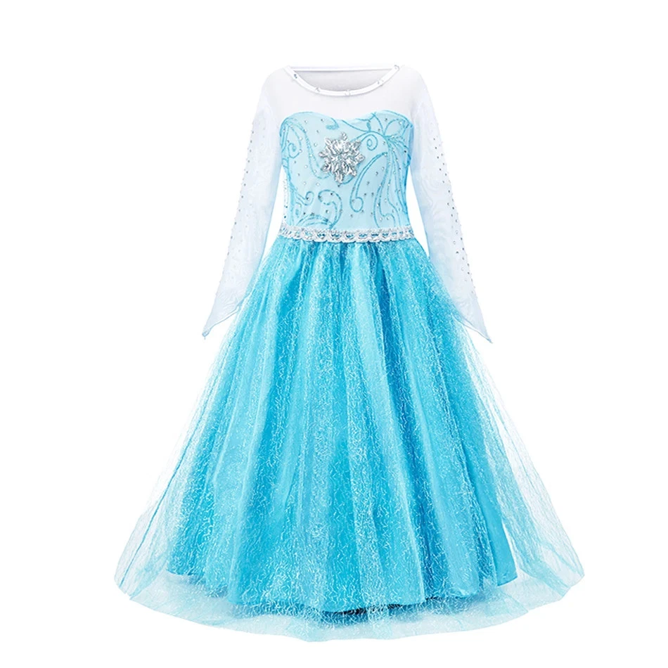 Elsa Anna Prinzessin Kleid Mädchen Cosplay Schnee Königin Karneval Geburtstag - Bild 4 von 4