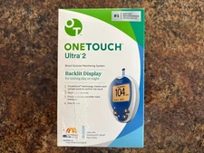 OneTouch Ultra 2 Blood Glucose Monitoring System Meter Kit, Blue/Silver, 1 Kit