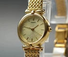Vintage 1988 MINT SEIKO Bracelet 2P21-0260 Gold Qz Womens Watch New Batt. JAPAN