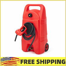 15 Gallon Portable Gas Can  Fuel Tank Diesel Storage Caddy W/ Manual Pump,ATV