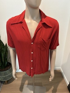 Vintage 50’s 60’s Short Sleeved Red Shirt Rockabilly