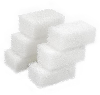 AQUANEAT 6-Pack Replacement Filter Sponge Pads, Aquarium Foam 30, white 