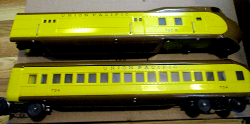 LIONEL/Pride Lines 752E O GAUGE Union Pacific Streamliner SHELL & #754 OBSERVAT