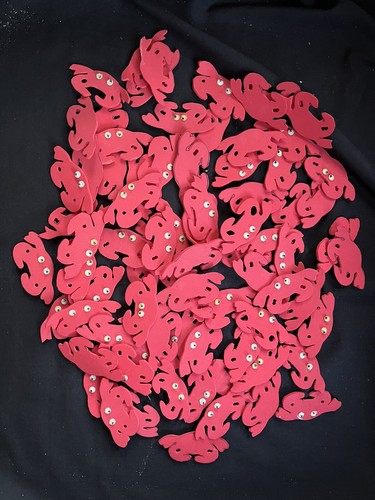 Lot Of 60 Handmade Red Foam Crabs With Googly Wiggly Eyes 2 1/2” x 1 1/8” Craft
