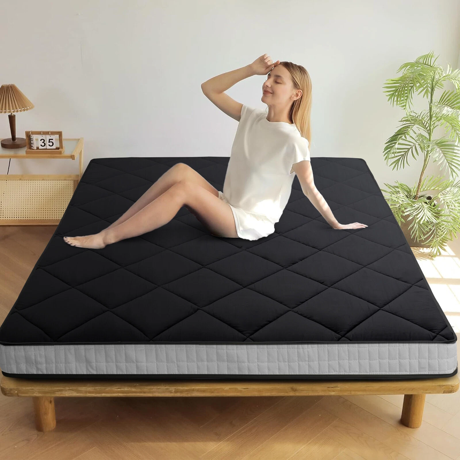 SLSY Japanese Floor Mattress Futon Mattress Foldable Diamond Pattern Mat Pad