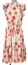 NEW ANN TAYLOR FLORAL CHIFFON SLEEVELESS HIGH NECK DRESS SMALL