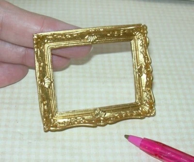 Miniature Elegant Gold Resin Frame (LARGE) #7: DOLLHOUSE Miniatures 1:12 Scale - Image 1 of 2
