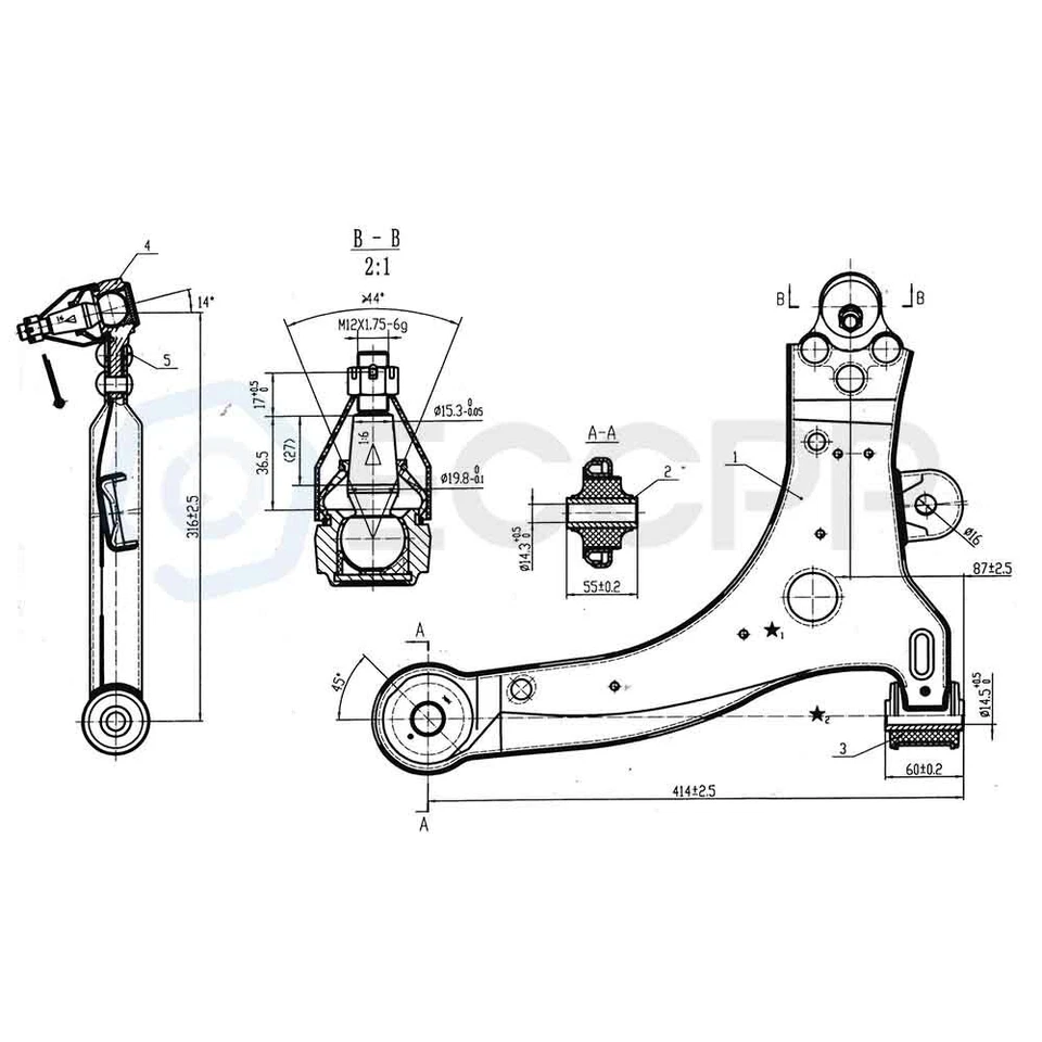 2x Front Lower Control Arms Ball Joints For Chevy Impala Monte Carlo Buick Regal - Image 3 of 4