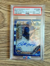 Brett Baty 2019 Bowman Draft PSA 9 1st Blue Wave Refractor /150 Auto