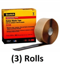  3 ea 3M Scotch 2228 1" x 10' Professional Grade Electrical Rubber Mastic Tape
