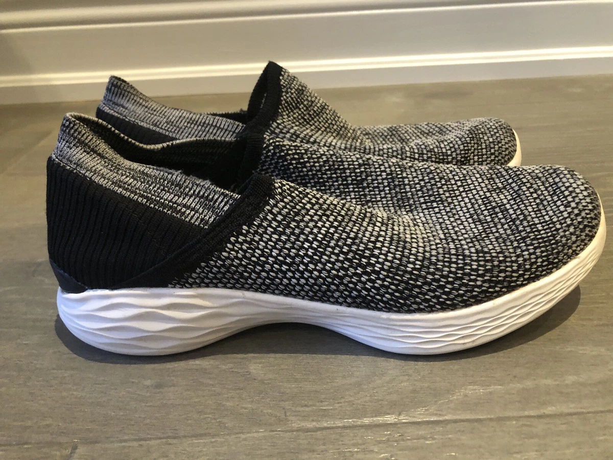 Sketchers You Rise black white slip on trainers US size 7 UK 4 eBay