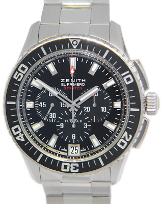 Zenith El Primero Stratos Flyback Chronograph Steel Mens Watch B/P 03.2060.405