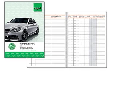 Sigel FA513 Fahrtenbuch A5, 32 Blatt - für Vielfahrer max. 540 Fahrten - OVP