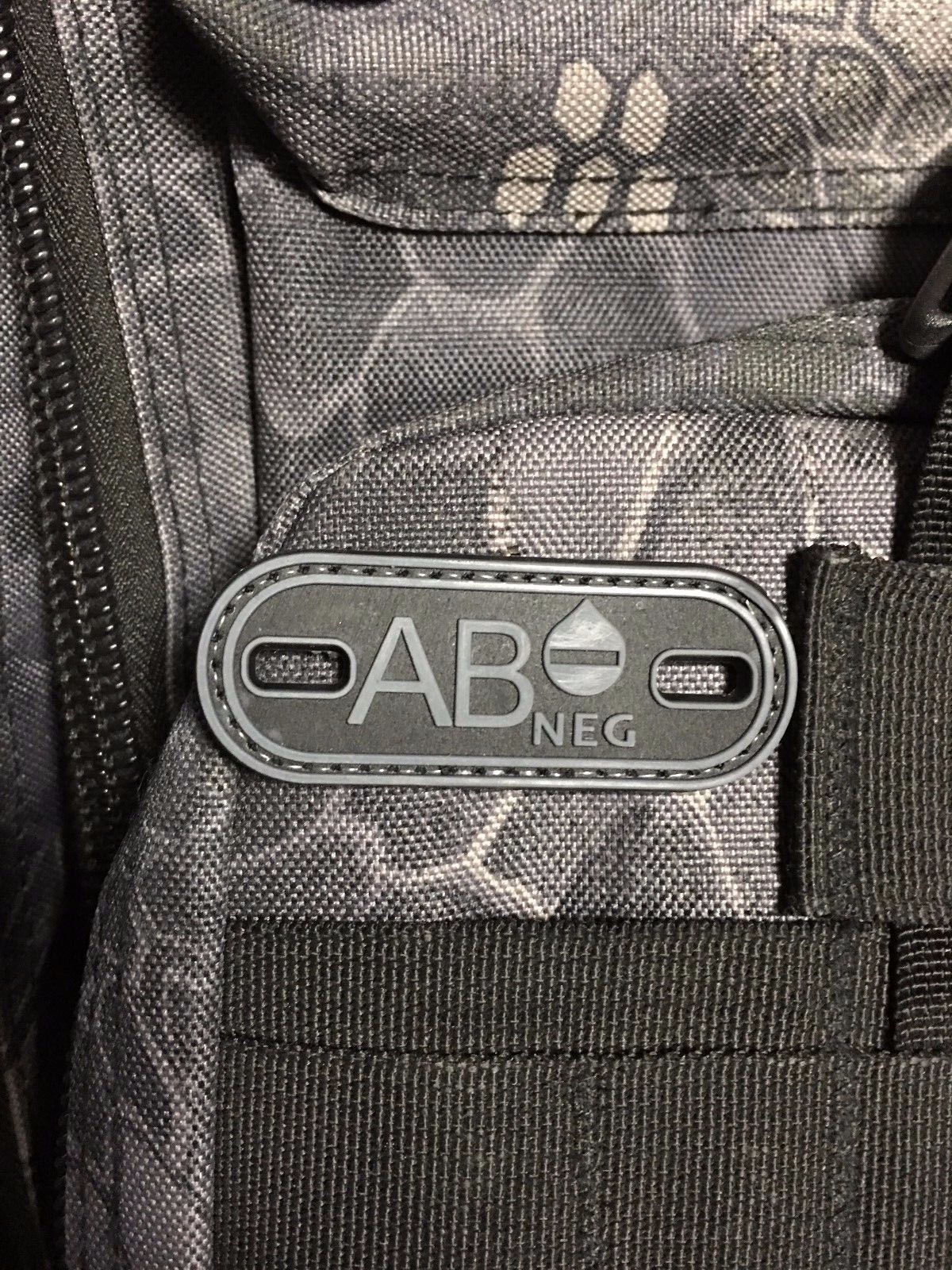 AB Negative Blood Type PVC SWAT Tactical 3D Patch OD