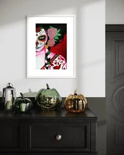 Original Painting Day of the Dead – 16x11 Acrylic Paint on Paper