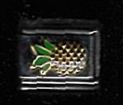 PINEAPPLE GOLD PLATED WHOLESALE  ITALIAN CHARM 9MM K2021