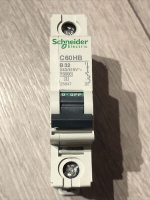 Schneider C60HB 32 AMP Typ B Multi 9 einpoliger Leitungsschutzschalter MCB 25847 B 32