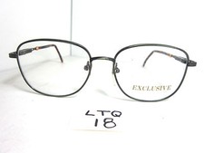 Vtg 80s EXCLUSIVE Eyeglass Frame 1012 35 Squared Metal Gray Tortoise LTQ-18 