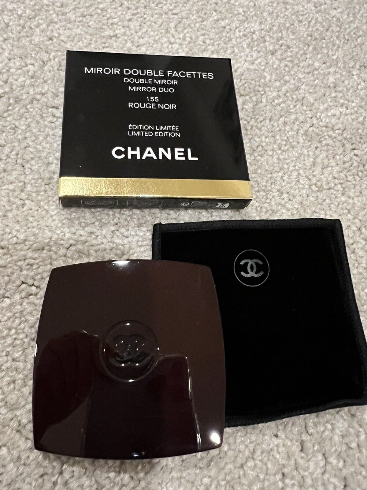 CHANEL Codes 155 Rouge Noir Double Compact Mirror Duo Limited