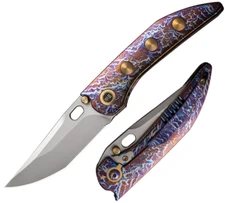 We Knife Co Ltd Attor Folding Knife 3.5" CPM-20CV Steel Blade Titanium Handle