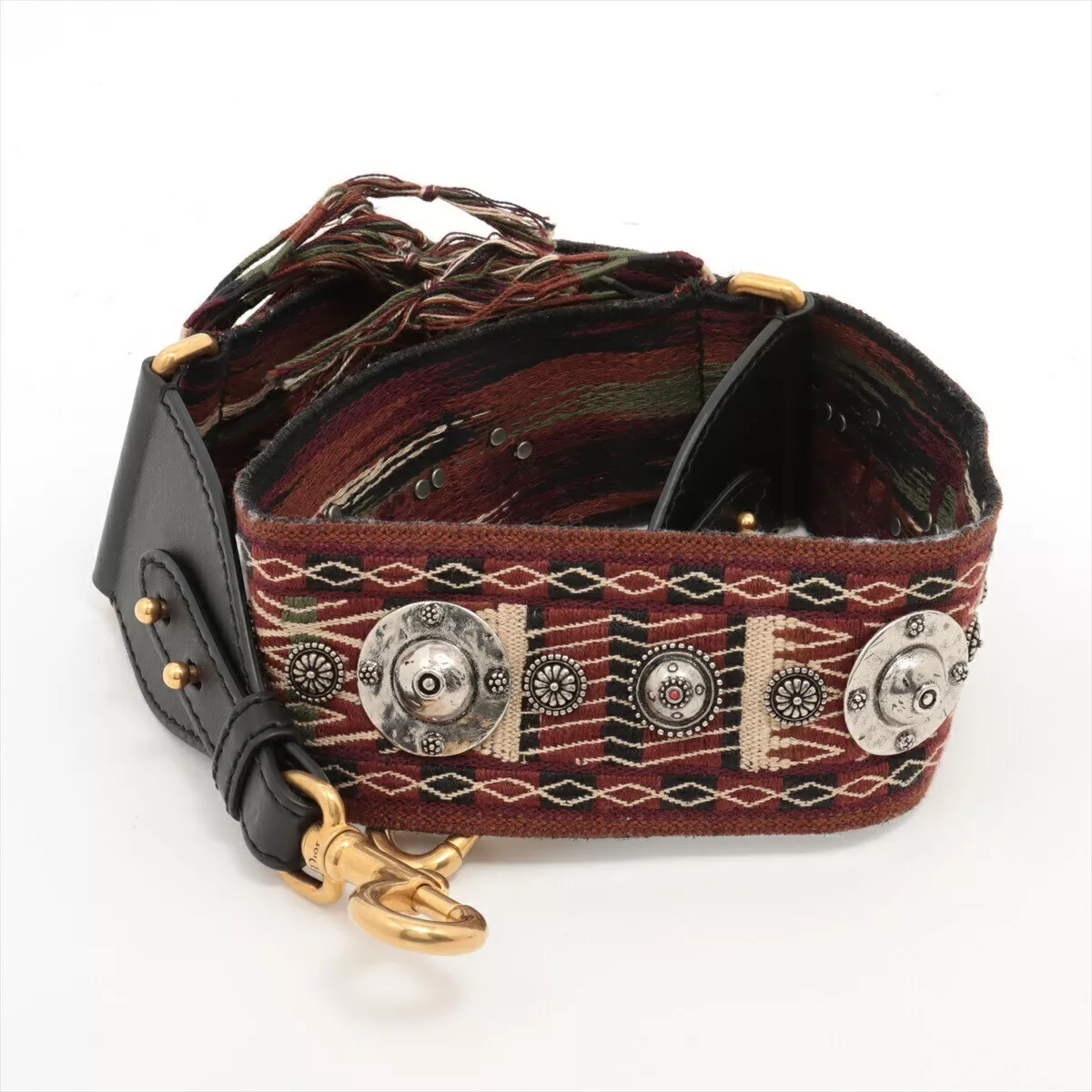 Authentique médaillon Christian Dior bandoulière cuir et toile C/marron occasion