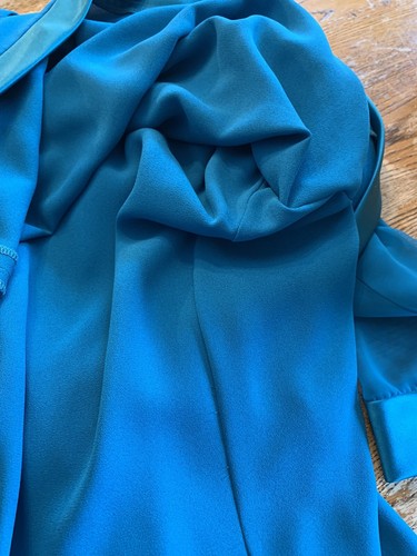 Vintage Ursula of Switzerland Dress 16 Drop waist teal 80s made in USA Granny - Picture 8 of 13