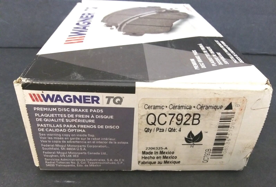 Wagner TQ Brake Pad Set Rear QC792B With Hardware For 1993 Cadillac 60 Special - Image 2 of 4