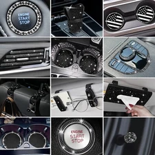 Shining Black Rhinestone Fashion Bling Car Decoration Accessories For Women Girl